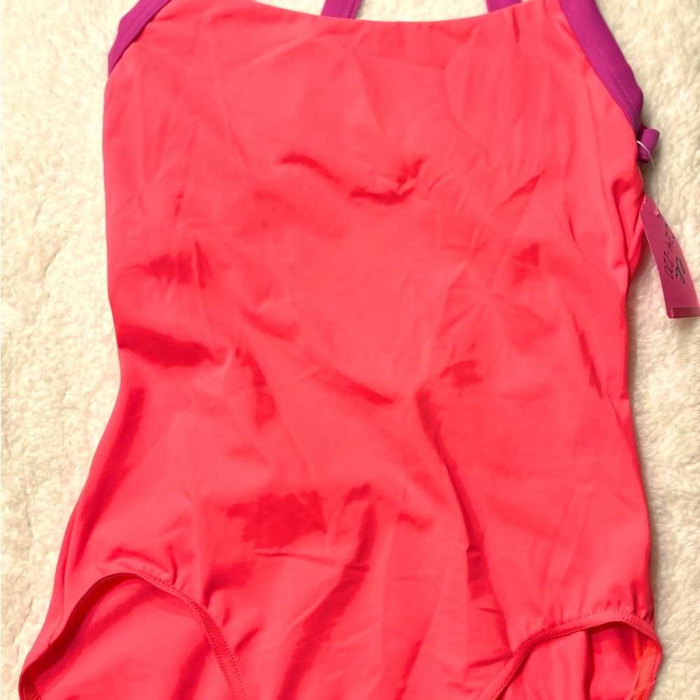 NWT Balera Bright coral pink with purple straps on back. Adult Small